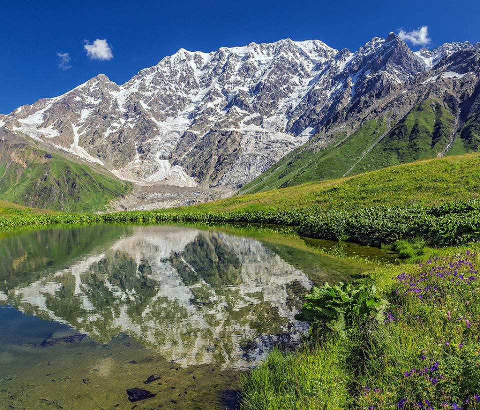 Reflection of Mt. Shkhara in Namkuami lake
